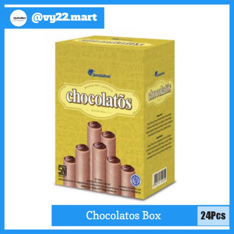 

Gery Chocolatos Wafer Roll Cokelat Box 1 pak isi 24pcs