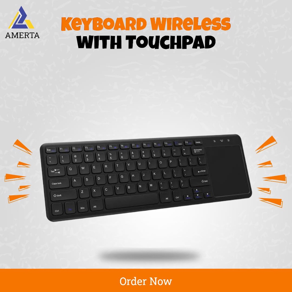 Zienstar Keyboard Wireless + Touchpad Sentuh Trackpad