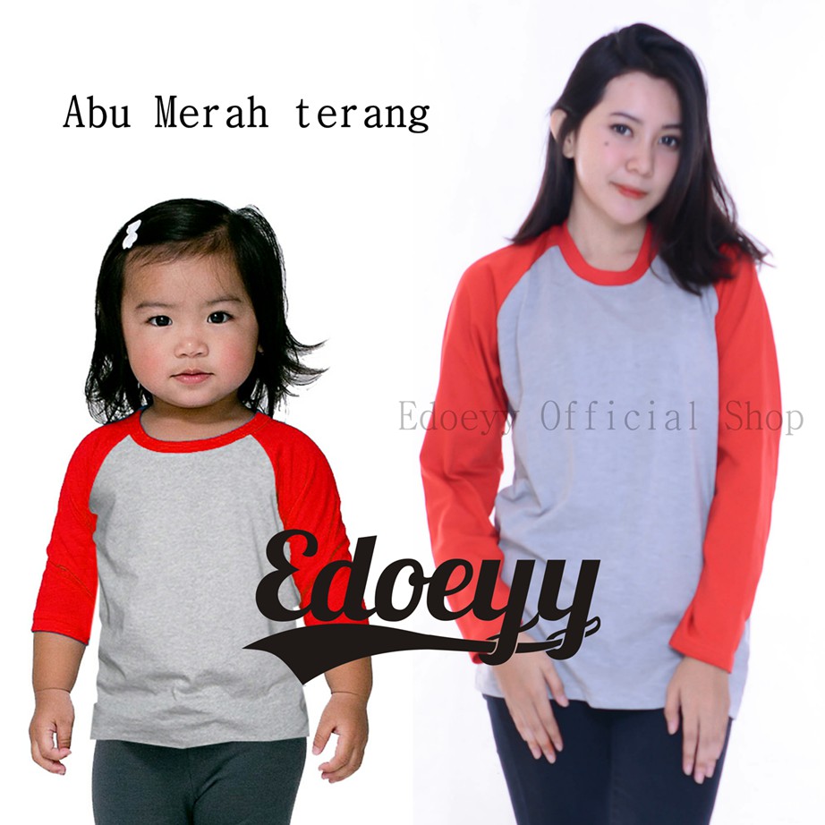Raglan Couple / Kaos Distro / Raglan Dewasa / Raglan Anak 3/4 / Reglan Cowok Cewek / Lengan Panjang