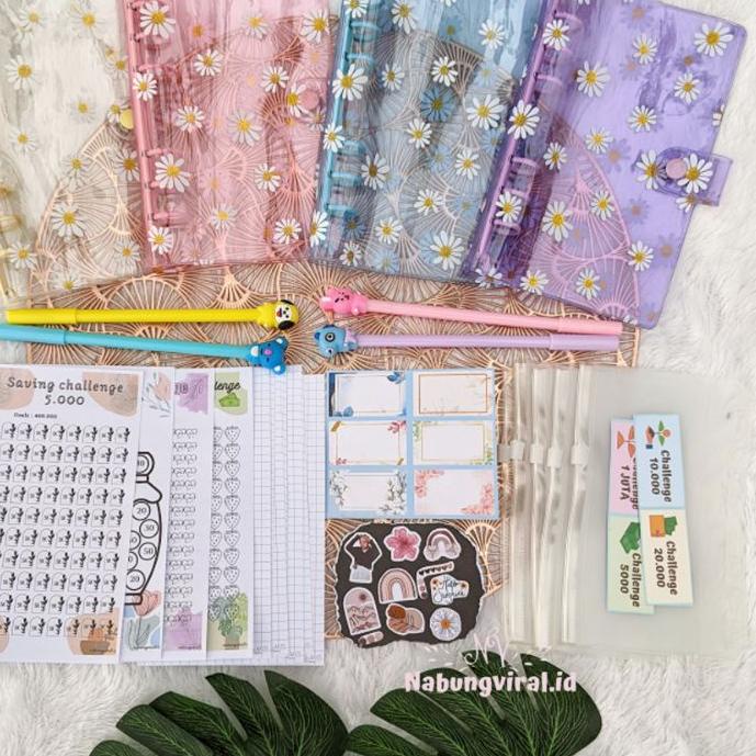 

Star 6.6 A6 BINDER KEUANGAN / MONEY BINDER / Paket binder sinking fund / binder A6 / binder sequin daisy hologram / ziplock / zipper pocket