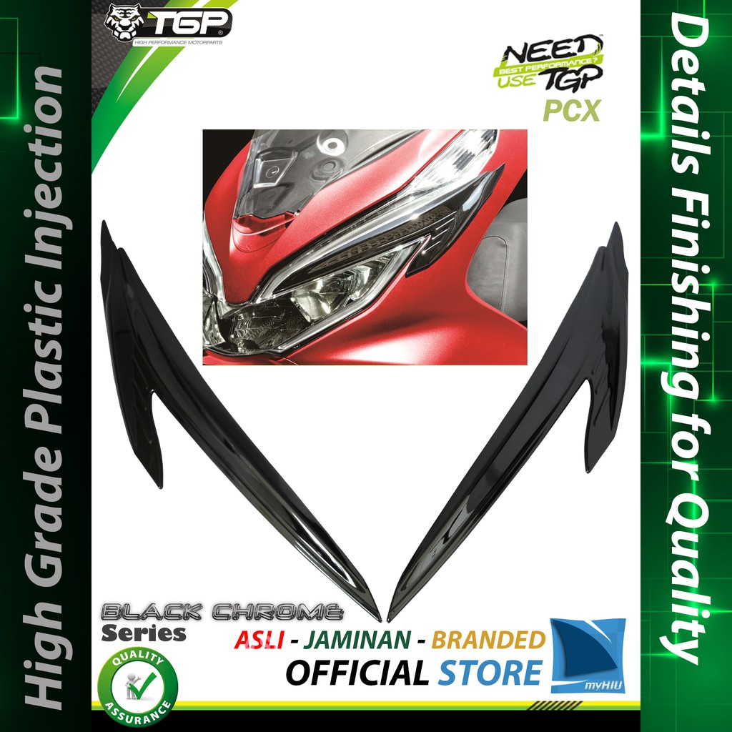 Bingkai Lampu Depan HONDA PCX Black Chrome - Garnish Set TGP