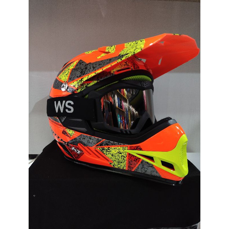 Helm anak cross scott orange