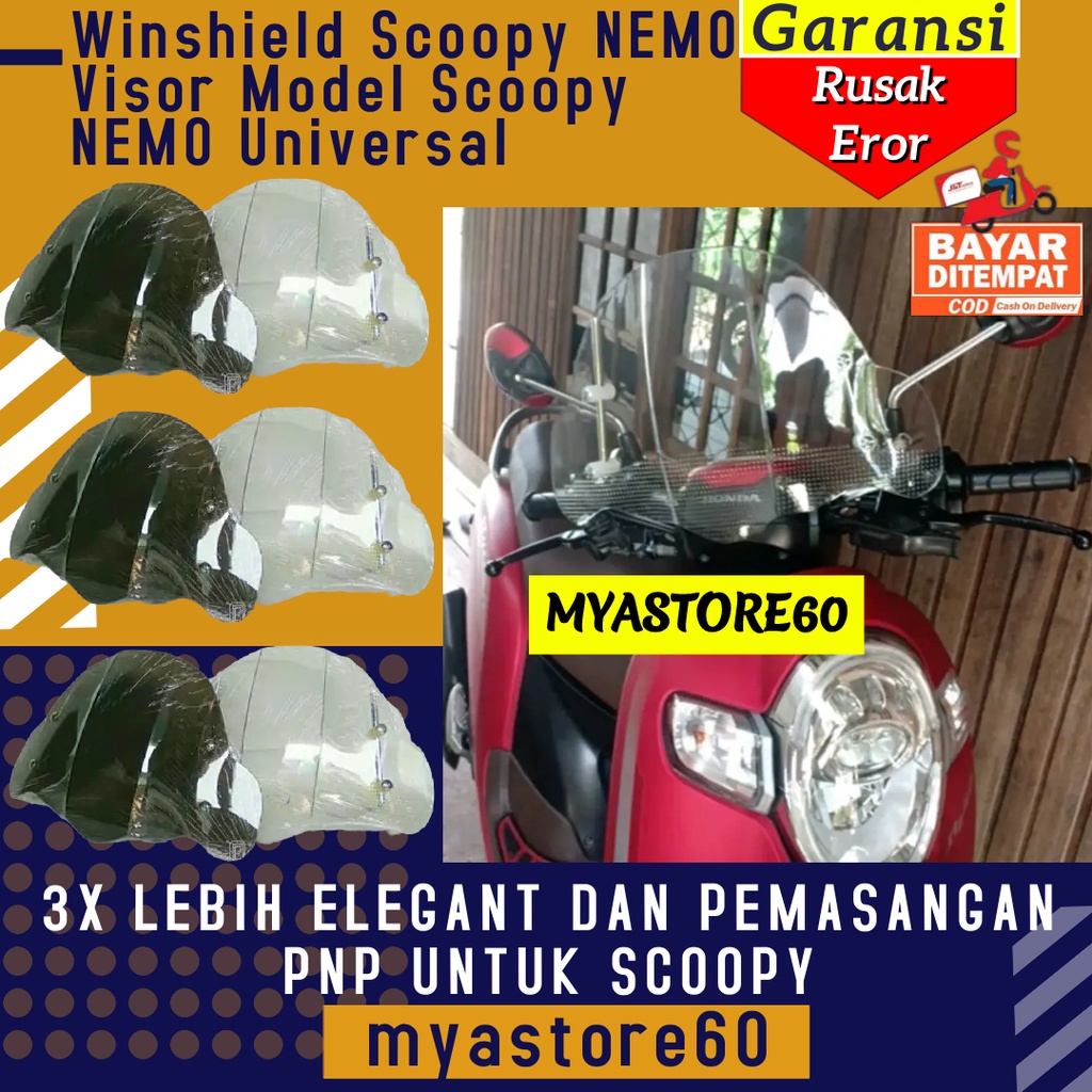 Winshield Windshield Winsil Scoopy NEMO Win Shield Wind Shield Visor Model Scoopy NEMO Universal