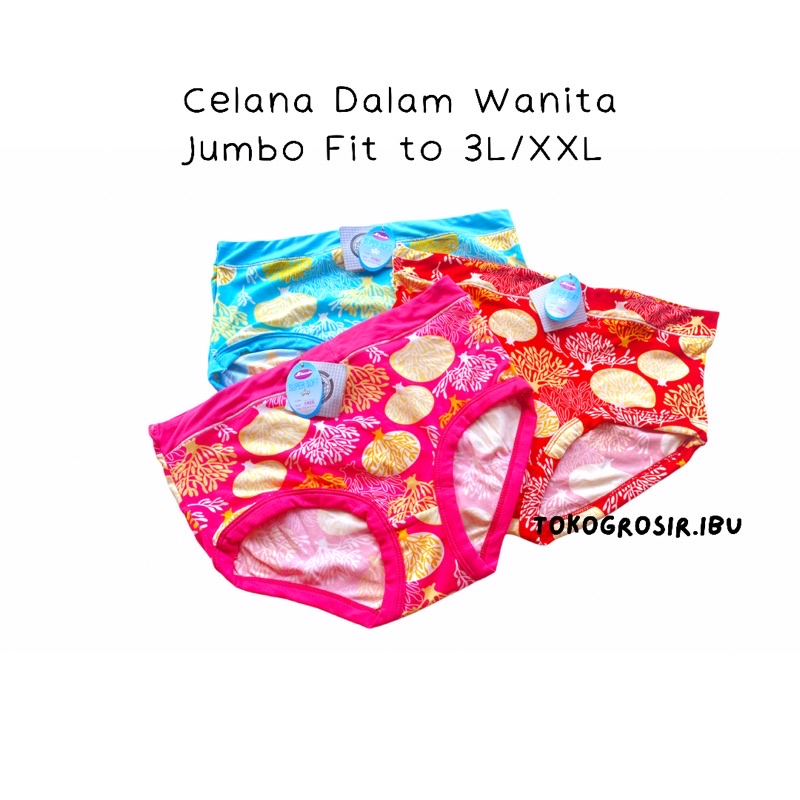 CD Celana Dalam Wanita Jumbo Bigsize XXl 4L 5L Katun Adem Murah Sempak Kancut Cawet Celana Dalam Ibu Wanita Jumbo