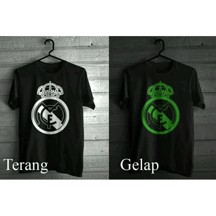 KAOS DISTRO GLOW IN THE DARK BAJU BOLA SPORT ADIDAS NIKE - Hitam