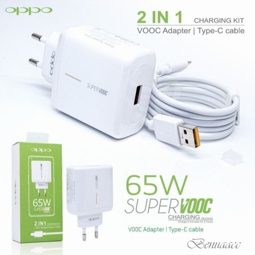 (ba) TC/Travel Charger Merk OPPO 65W Fast Charging Super VOOC