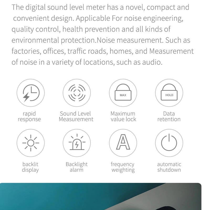 DUKA Alat Ukur Suara Noise Detector Sound Level Decibel Meter - FB1