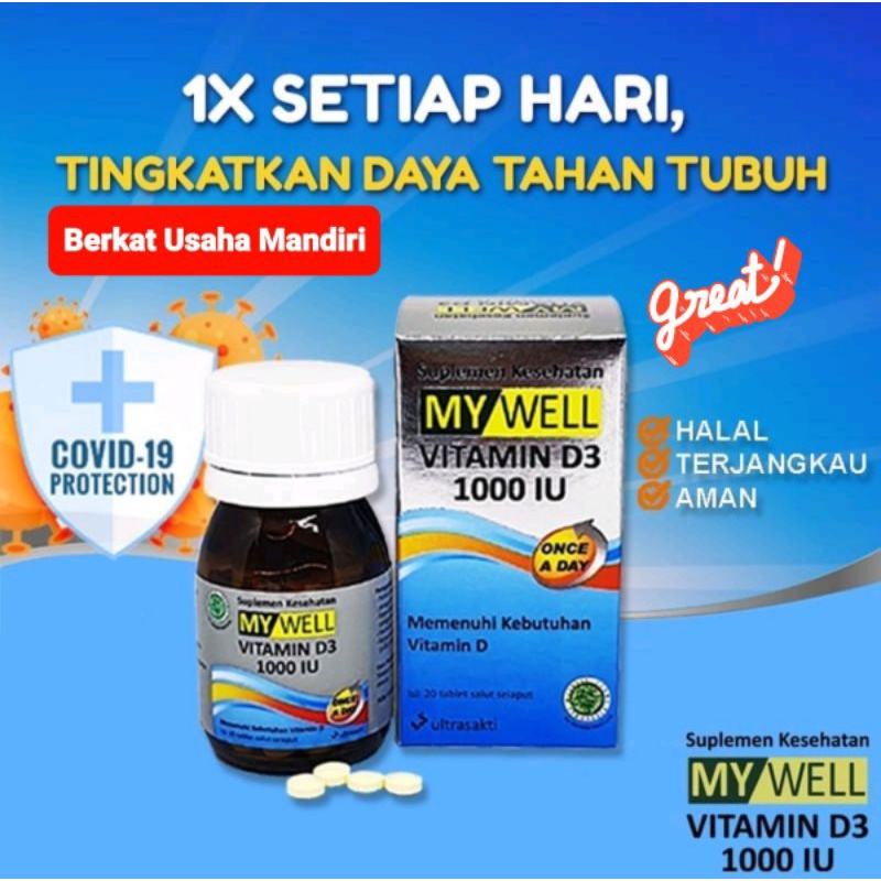 Mywell Vitamin D3 1000 IU Original 100% terlaris