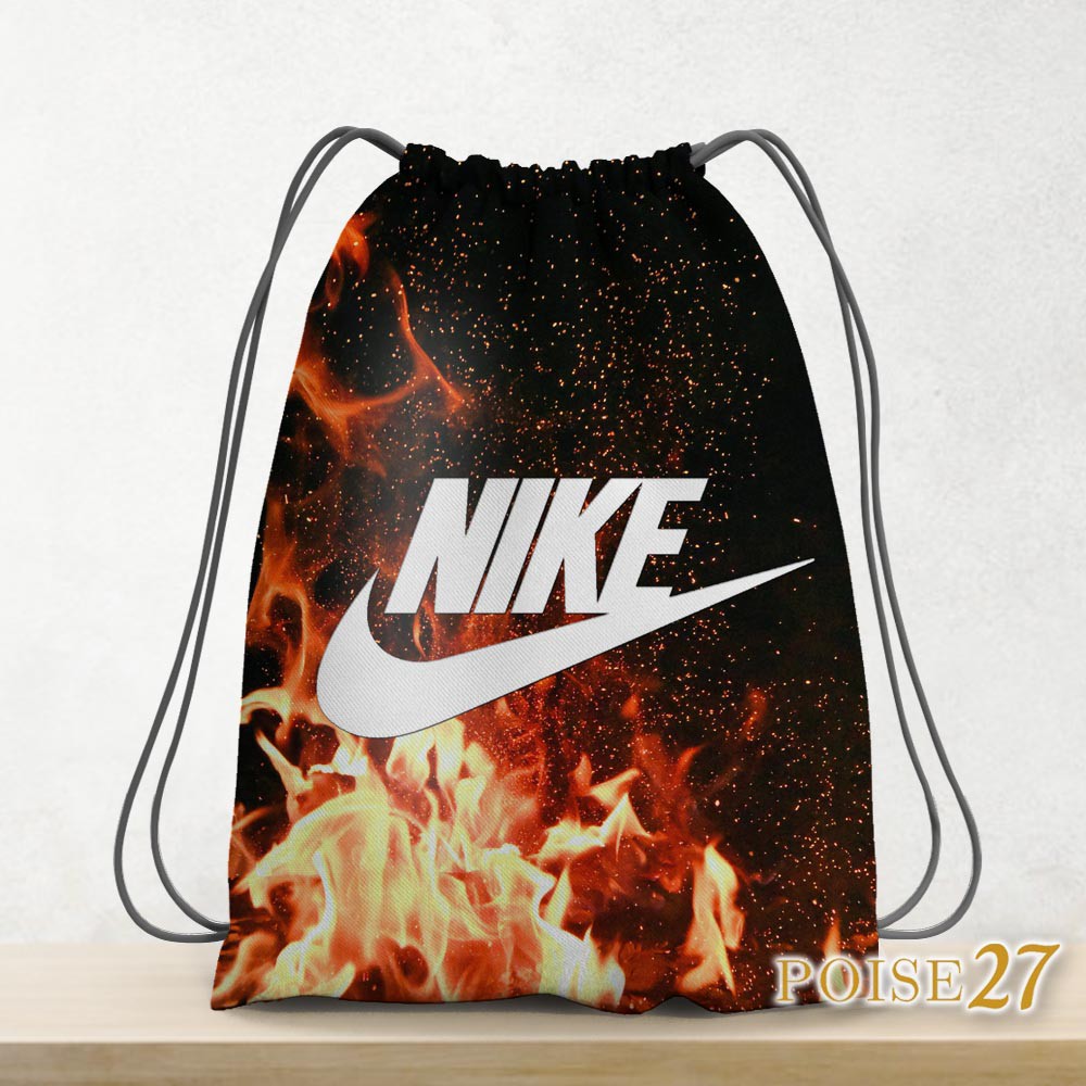 Tas Serut Olahraga / Tas Ransel Fitness Gym Pria Wanita Cowok Cewek / Backpack Waterproof Nike_Fire