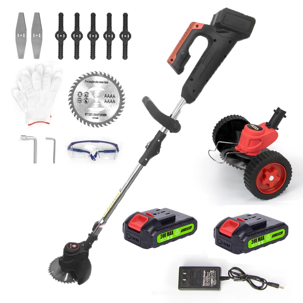 IXCE 24V/36V/48V Mesin potong rumput Cordless Lawn Mower mesin pemotong rumput listrik mesin pemotong rumput paket pisau kabel panjang yang dapat disesuaikan Grass Trimmer Mesin Pemotong Rumput Taman Alat Potong rumput  Harga grosir bisa nego