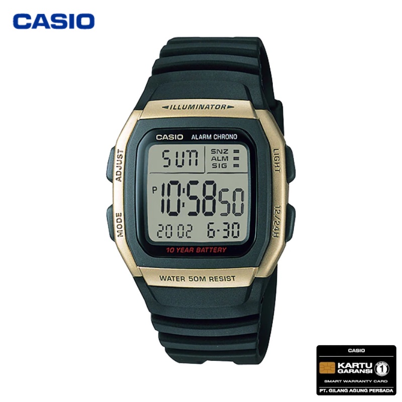 JAM TANGAN PRIA CASIO W-96H-9A ORIGINAL - W96H HITAM