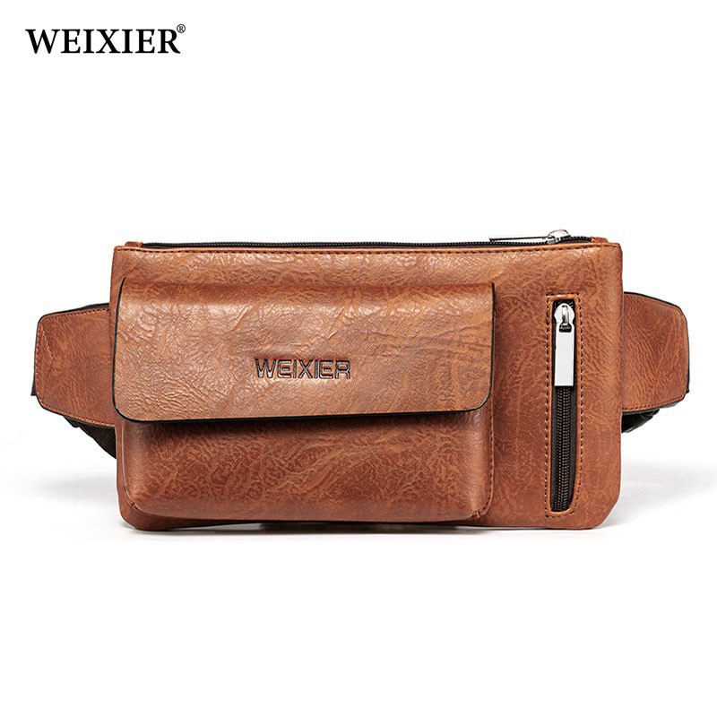 WEIXIER 9526 Tas Selempang Pria Waistbag Kulit Premium Anti Air