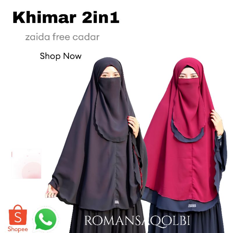 Khimar ceruty jumbo Khimar 2 in 1 jilbab cadar free cadar jilbab set cadar ceruty cadar Ceruty