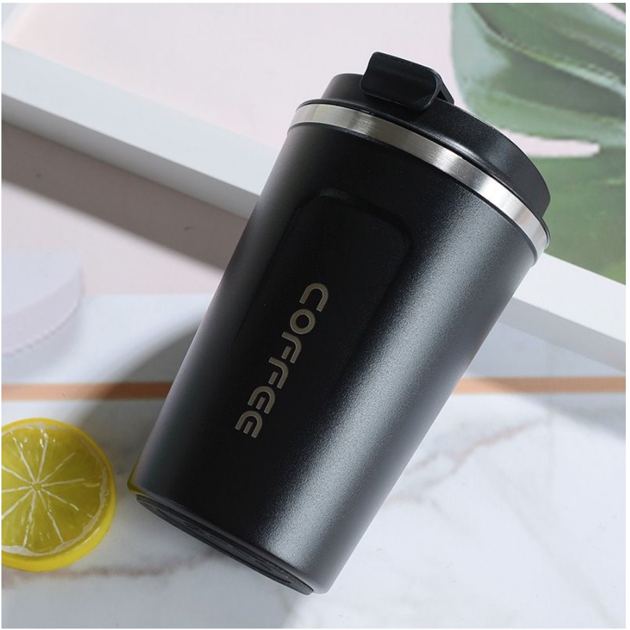 Tumbler Kopi Portable Travel Cup 510 ML / Termos Coffee Stainless Botol Minum Anti Air Panas Dingin