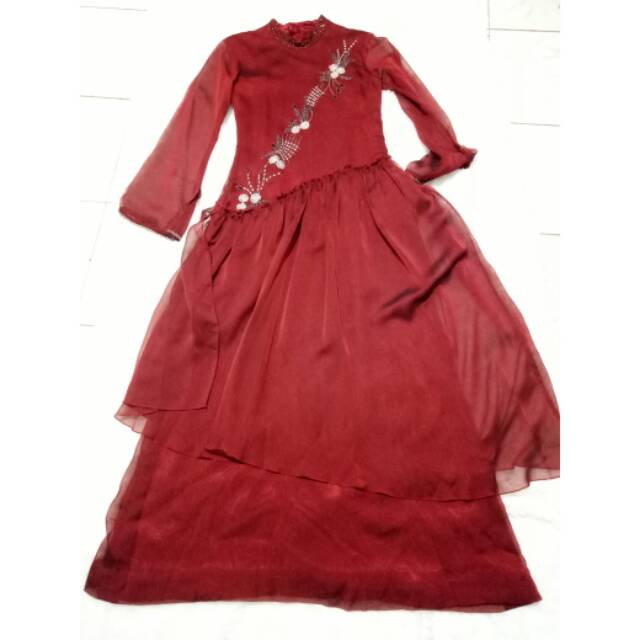 Dress Pesta Maroon