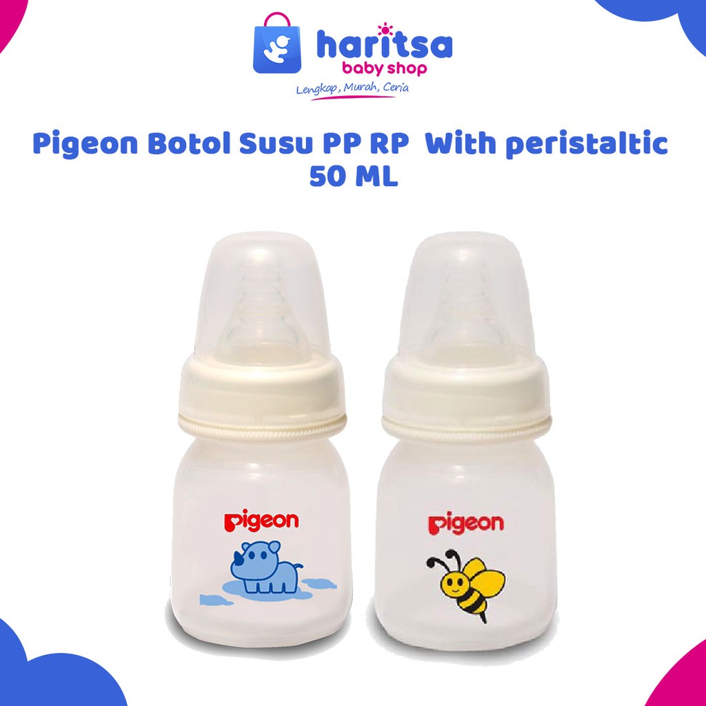 Pigeon Botol Susu PP RP 50ml w/ peristaltic  nipple animal / Botol Bayi