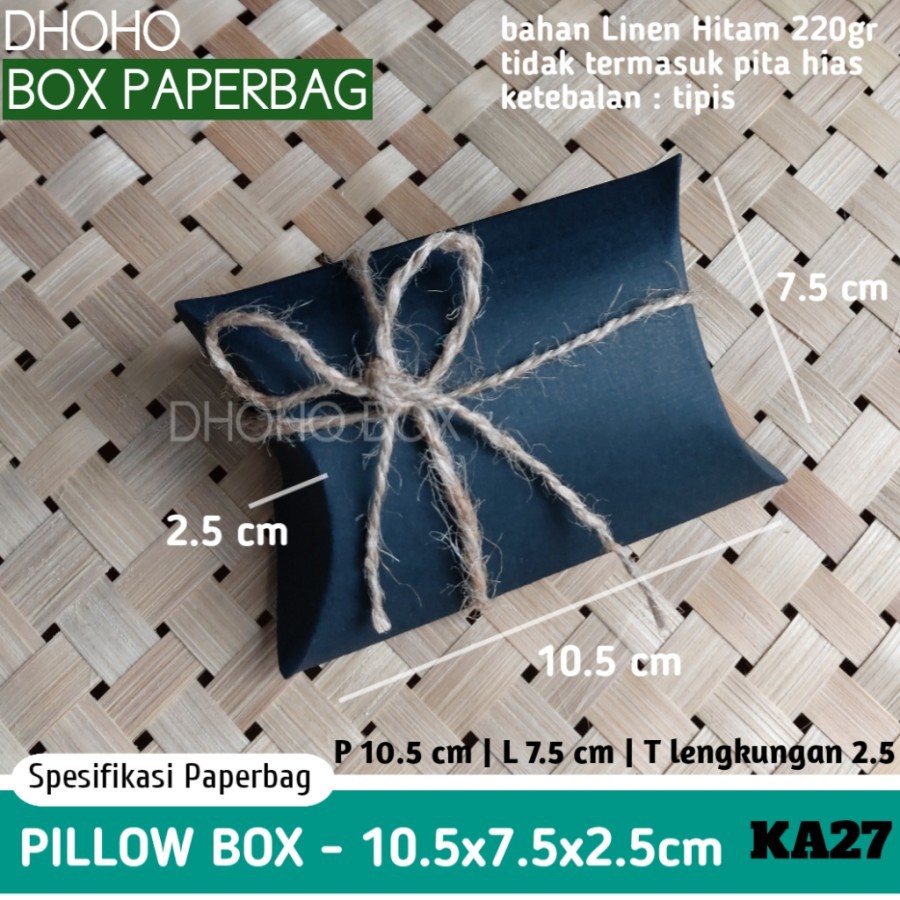 

ISI 36 BIJI pillow box hitam 10cm ka27 | kotak kado kardus dus souvenir aksesoris