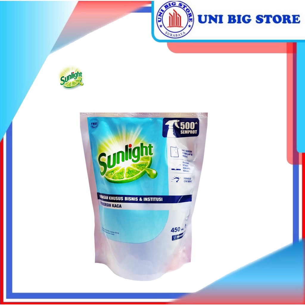 Sunlight Pembersih Kaca Glass Cleaner 450 ml
