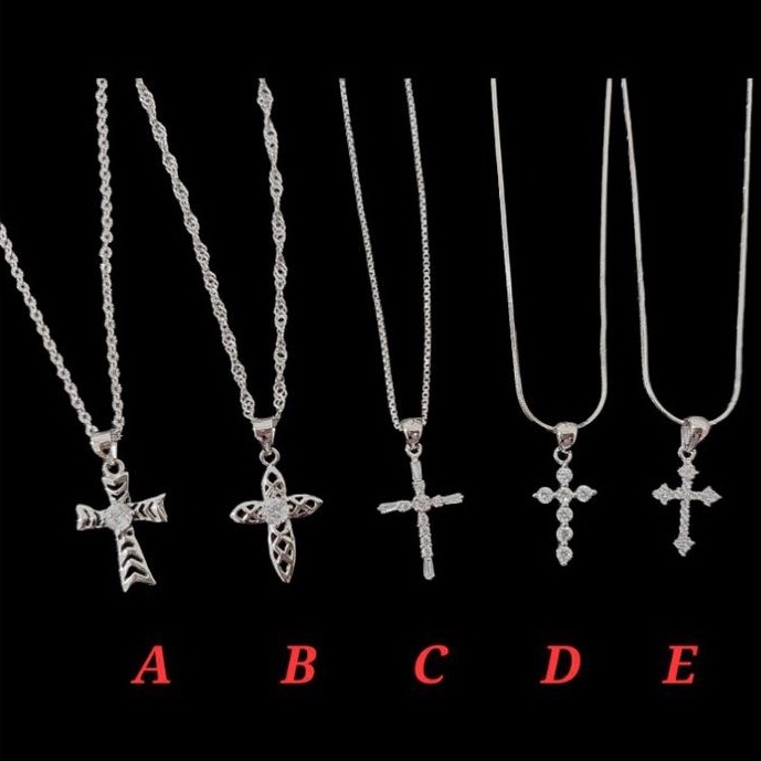 Kalung Salip Perak 925 Lapis Emas Putih /KLS - Anti Karat - Perhiasan Wanita