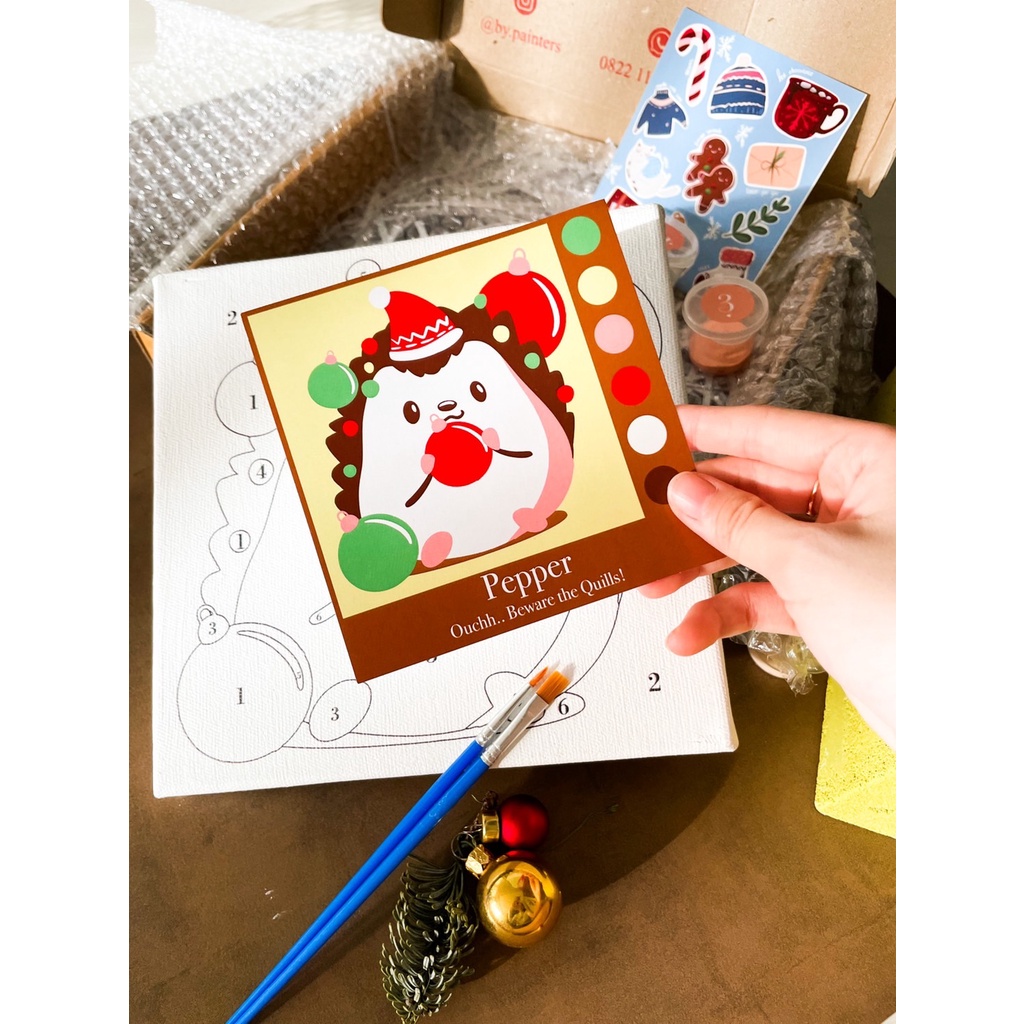 

Paint By Number [Pepper] | ByPainters KIDS | Painting Set | 20x20cm Kanvas & 6 Akrilik | Kit Melukis