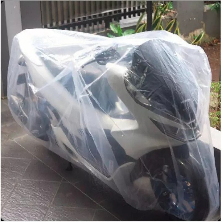 Body Cover Selimut Sarung Mobil dan Sepeda Motor Transparan Plastik Tebal 80 Micron