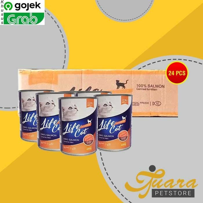 Gosen Makanan Kucing Wet Food Kaleng Life Cat Grosir Dus 24 PCS 400GR