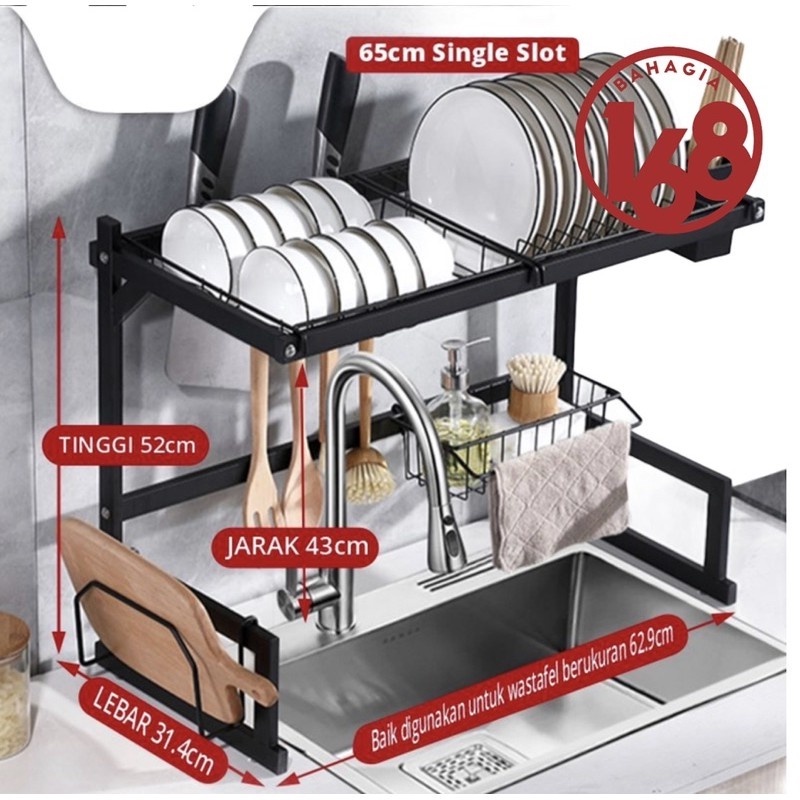 Rak Piring Stainless Wastafel Dapur Serbaguna