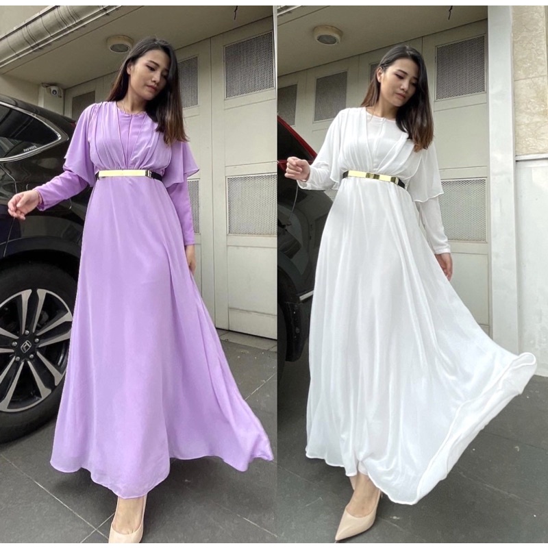 Vanesha Margaretta - 621B#  Gamis busui fashion import (Belt Besi)