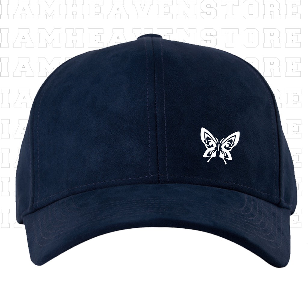 Topi Baseballcap Nevertheless Korea Songkang Yu nabi Butterfly kupu kupu Tato Baseball cap Navy Biru