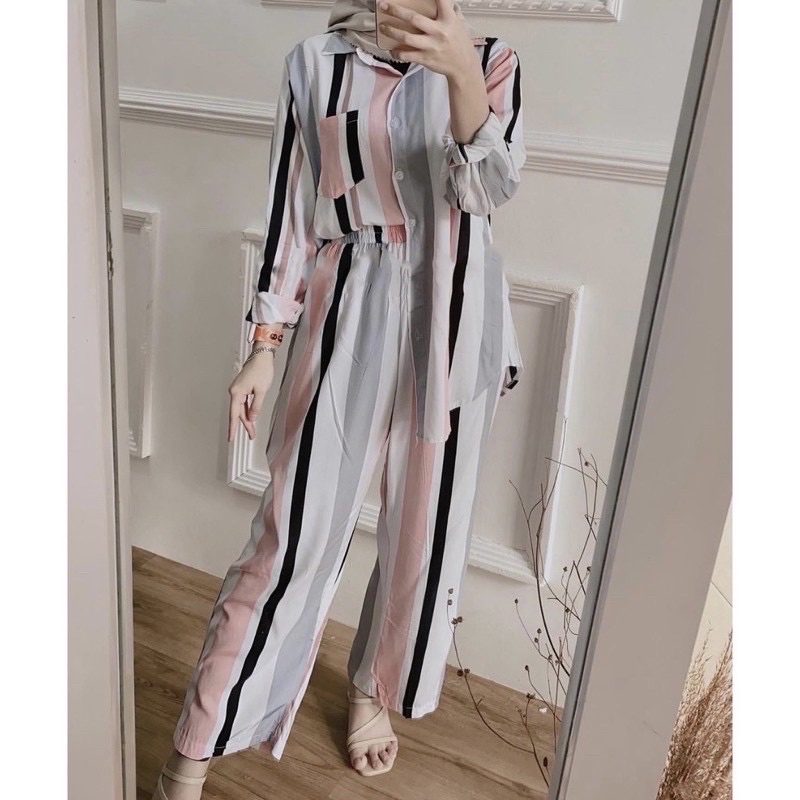 DAILY SET BAJU TIDUR PAJAMAS ONE SET SETELAN RAYON VISCOSE TIE DYE MOTIF A-VELLE ONESET