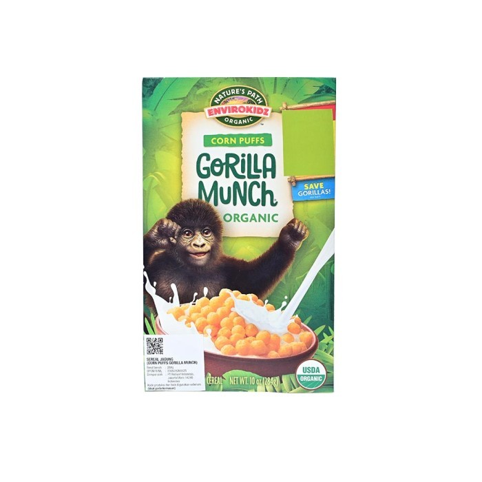 

Natures Path Envirokidz Corn Puffs Gorilla Munch Organic 284g
