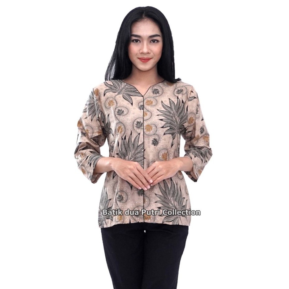 Blouse Batik Atasan Wanita Modern Lengan 7/8 By Batik Dua Putri Collection