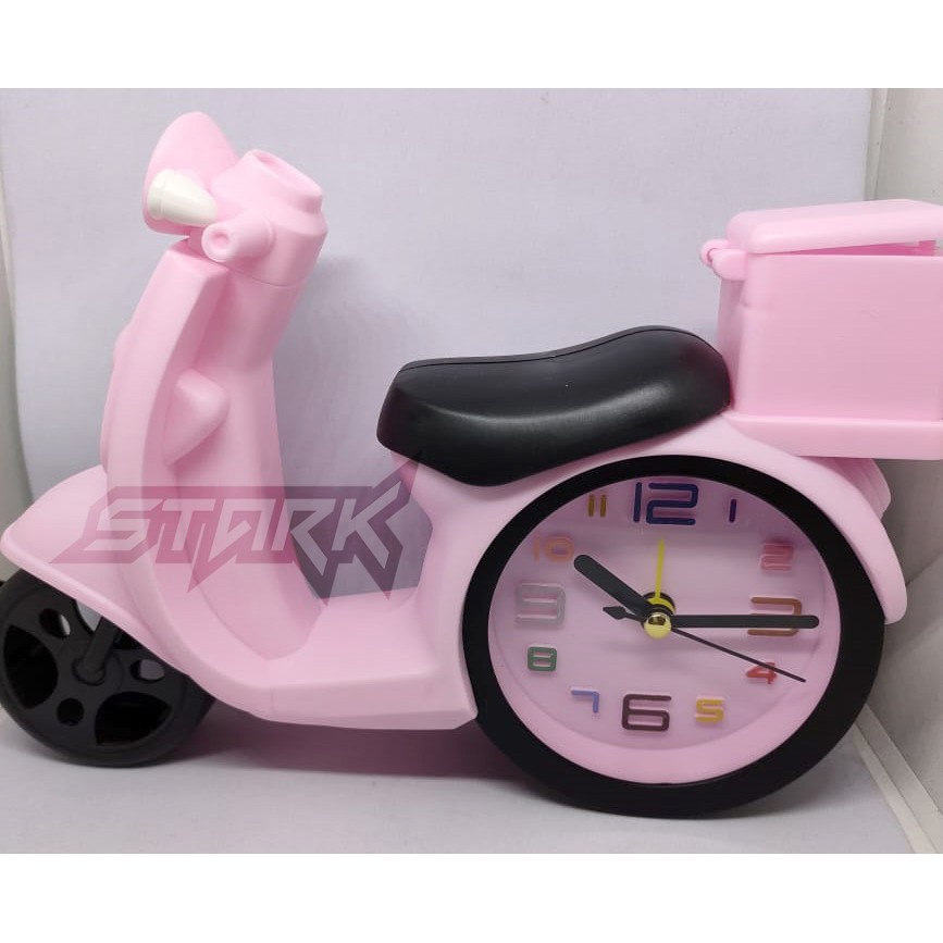 LY 1054 Jam Weker Vespa - Jam Weker Motor Vespa - Jam Meja Alarm - Jam Karakter