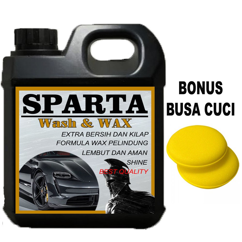 SPARTA Sampo Mobil Motor WASH &amp; WAX PREMIUM + Formula Wax Pelindung Bodi Mobil efek Daun Talas