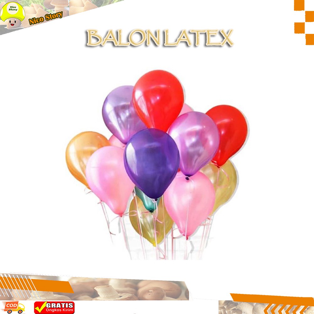 (NCS) Balon Latex Metalik Balon Karet Polos Metalik Ulang Tahun Valentine