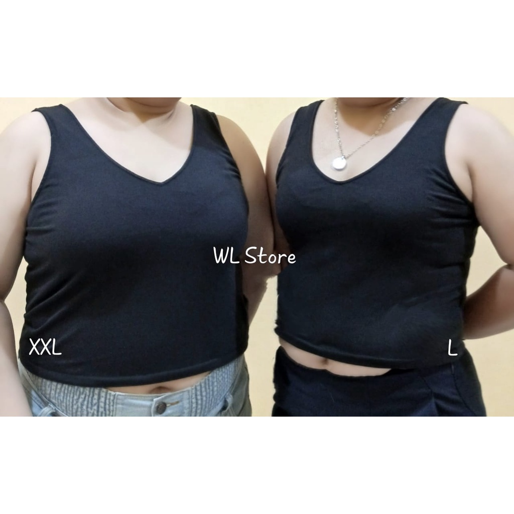 WL Store - Crop Tank Top Big Size Atasan Murah Wanita Jumbo - Aisaa