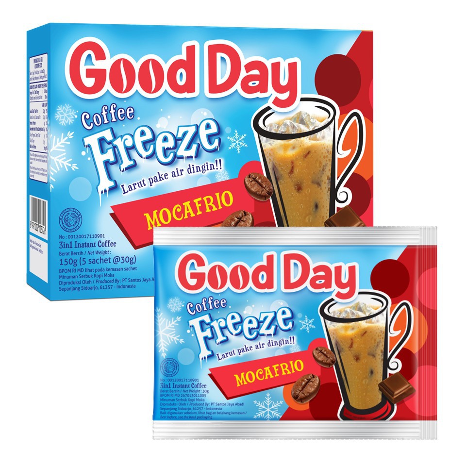 

Good Day Coffee Freeze Mocafrio 150g (5 Sachet @30g) Dus