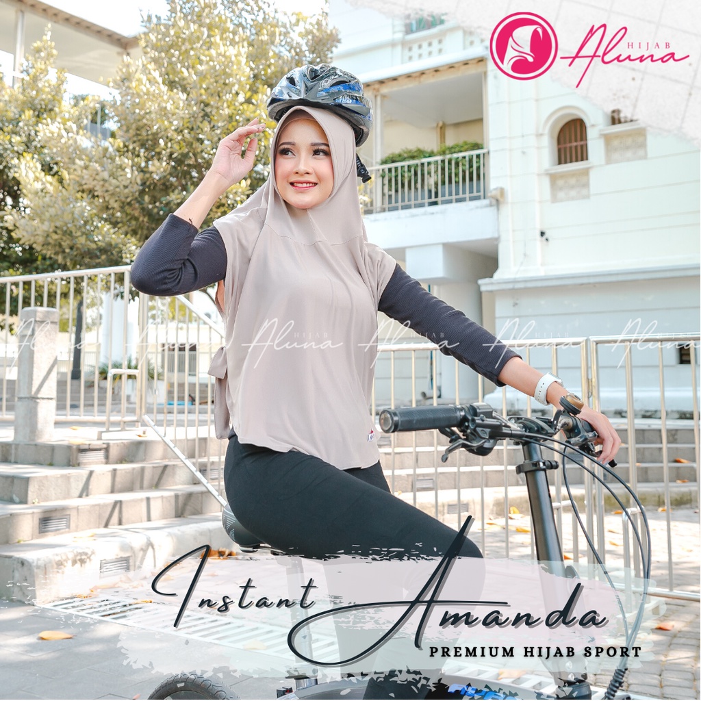 Instant Amanda By Hijab Aluna Official | Kerudung | Jilbab | Hijab | Hijab Instan | Jilbab Instan | Bergo | Khimar | Jersey Stella-Khaki