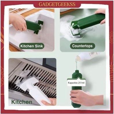 CU2 Sikat Pembersih Dapur Dengan Dispenser Sabun Kitchen Brush Sponss