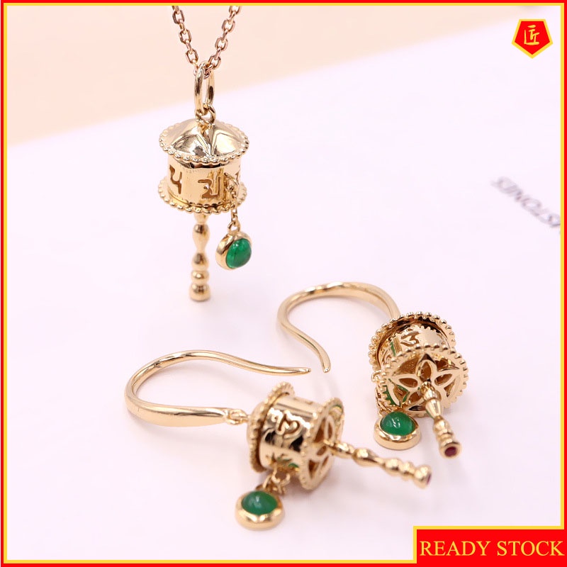 [Ready Stock]Prayer Wheel Pendant Rotatable Blessing Safety Protection Necklace