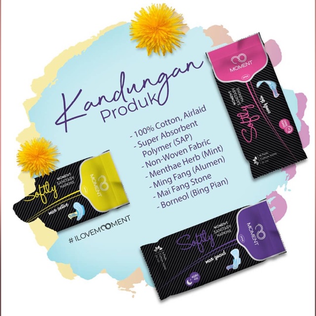 Moment Softly - Panty Liners - Pembalut Siang - Pembalut Malam