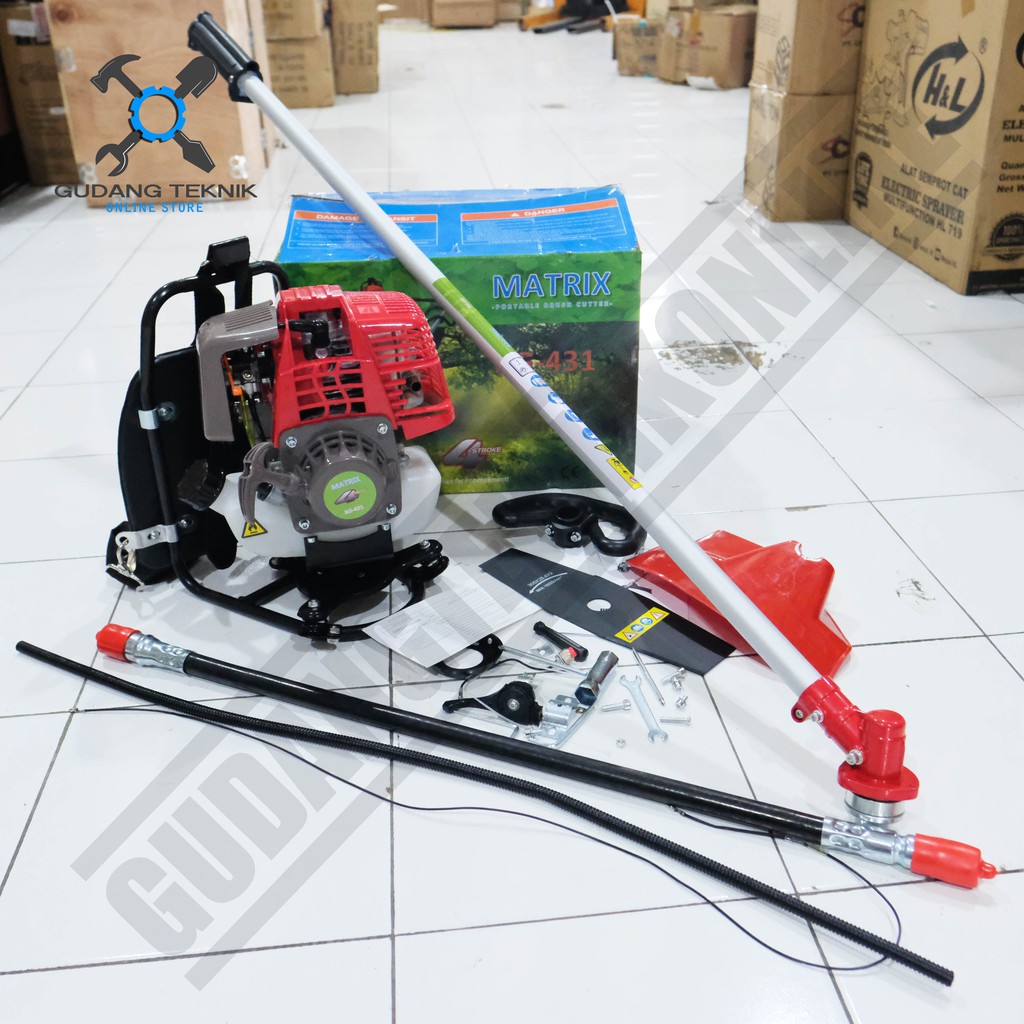 Mesin Potong Rumput Gendong 4Tak Matrix BG 435- Brush Cutter BG435 4T / Mesin Pemotong Padi Paddy Reaper