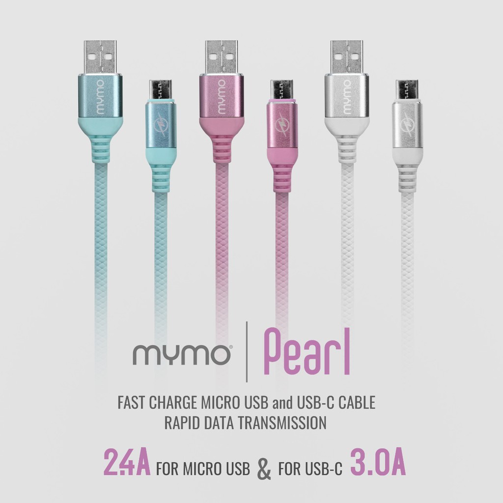 Kabel Data MYMO Pearl Micro USB / Type-C Cable Android Quick Charge 3.0 Samsung Oppo Vivo