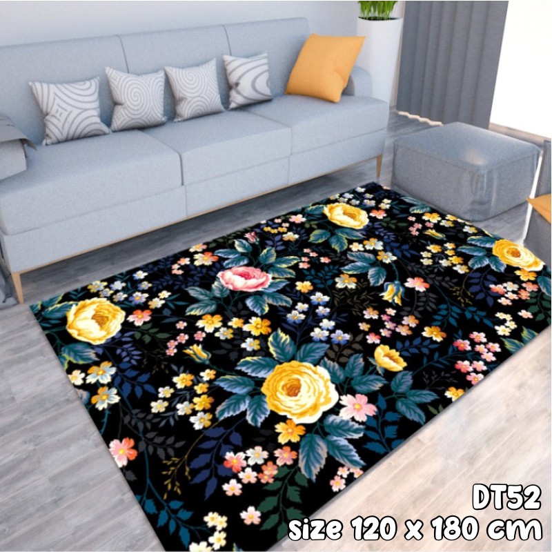 Karpet Lantai Bulu Karpet Halus Karpet Anti Slip Karpet DT Ukuran 120 Cm X 180 Cm - Wh