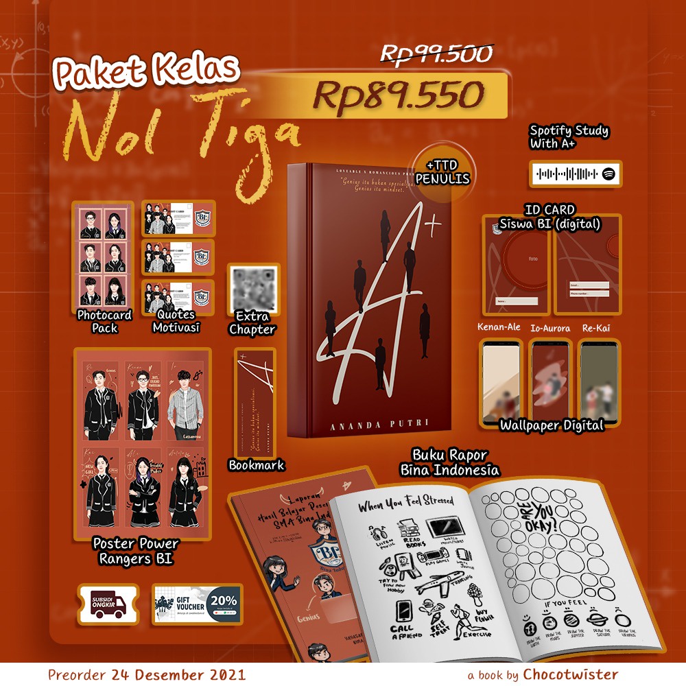 Novel A+ (Paket Kelas Nol Tiga dan Kelas Nol Dua)