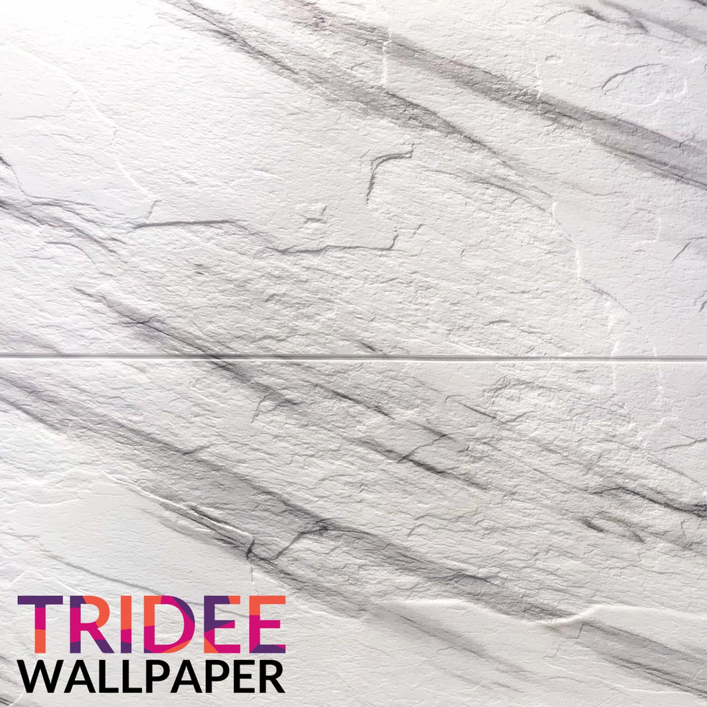 Wallpaper Dinding Sticker Foam 3D Marmer Putih | TRIDEE MARBLE WHITE