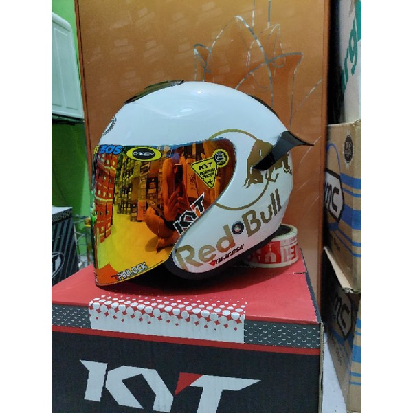 HELM KYT KYOTO DYR PAKET GANTENG RED BULL