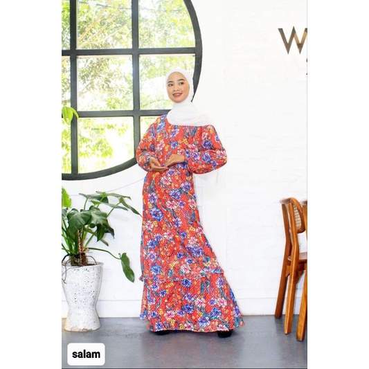 Gamis melayu.gamis borkat Melayu..Gamis pesta.. gamis borkat print jumbo.material dari bahan borkat 