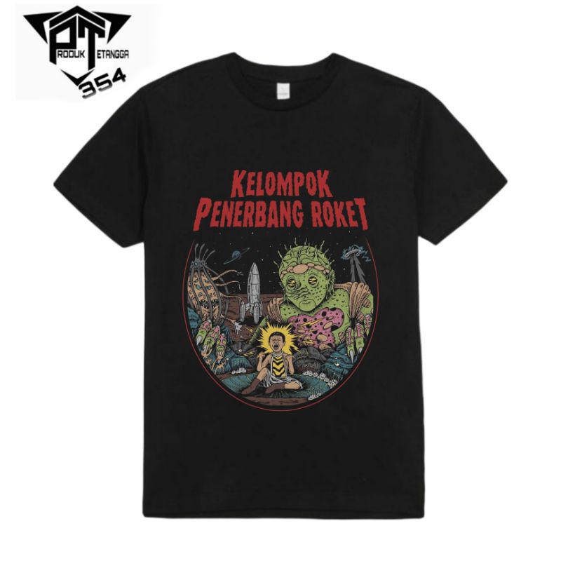 KAOS BAJU KELOMPOK PENERBANG ROKET - TSHIRT OVERSIZE BAND METAL KPR VINTAGE BOOTLEG - HITAM PRIA WAN