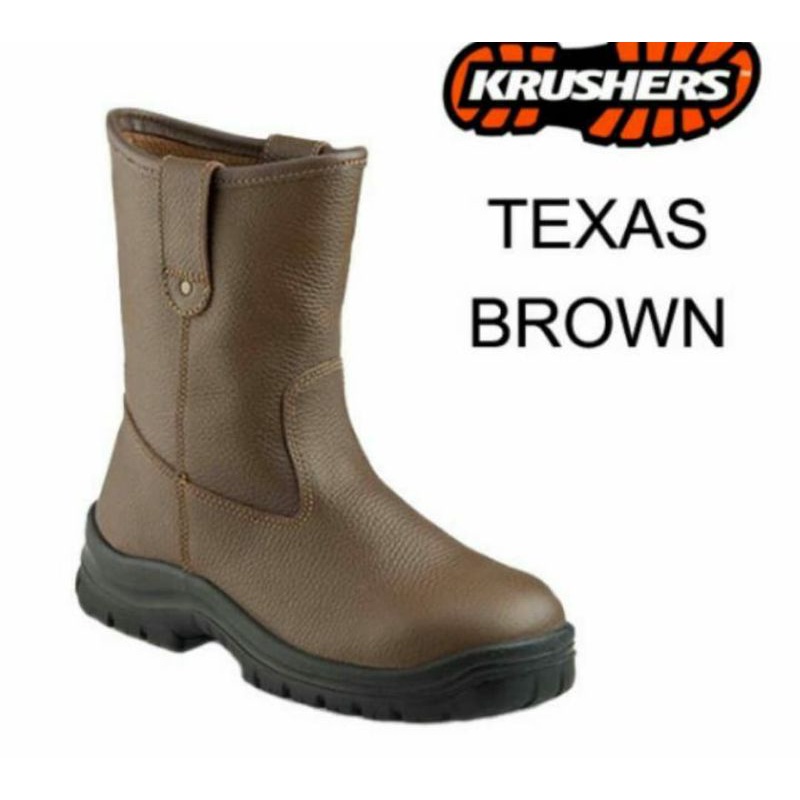 Sepatu safety krushers texas brown /safety shoes krushers Texas